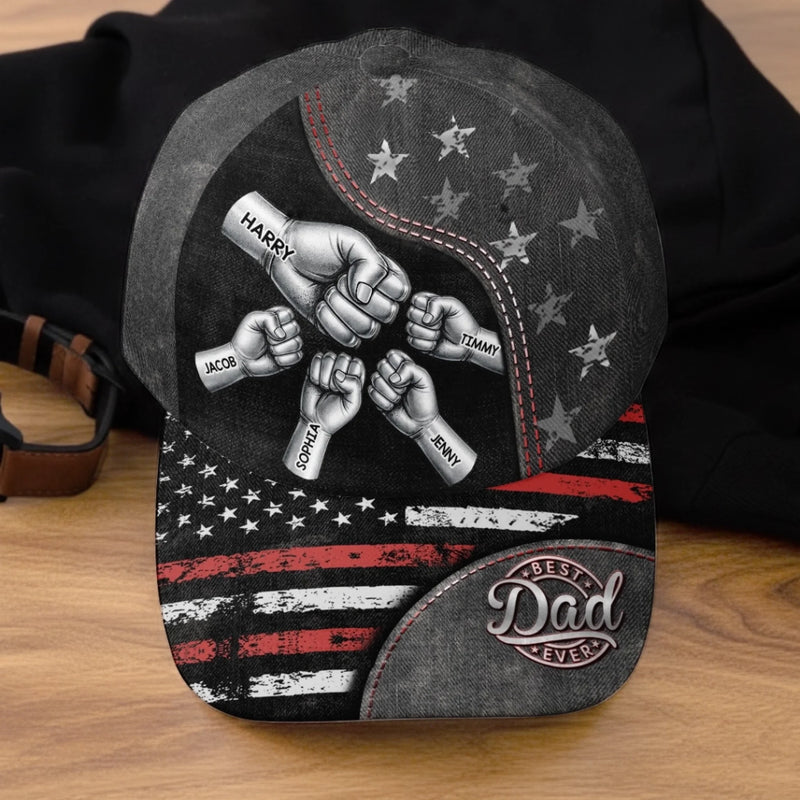 Custom Hat, All Over Print Classic Cap - Personalized Birthday Gifts For Dad, Grandpa - Grandpa Love Stands Tall
