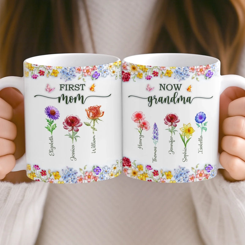Custom Mug - Personalized Mother's Day Birthday Gifts For Mom, Grandma - A Lifetime Of Love In Bloom