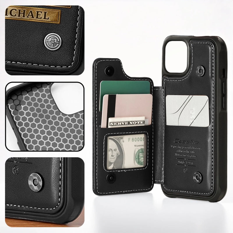 Custom Leather Flip Wallet Phone Case - Personalized America 250th Anniversary Gifts For Women, Men - United We Stand