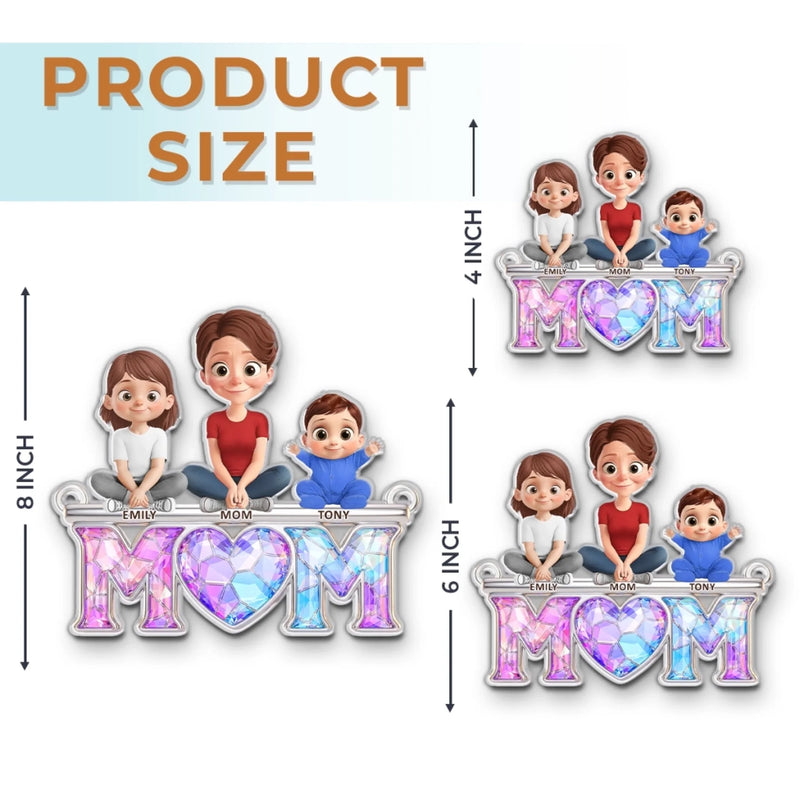 Custom Window Hanging Suncatcher Ornament - Personalized Mother's Day Birthday Gifts For Mom, Grandma - Mom Holds It All Together