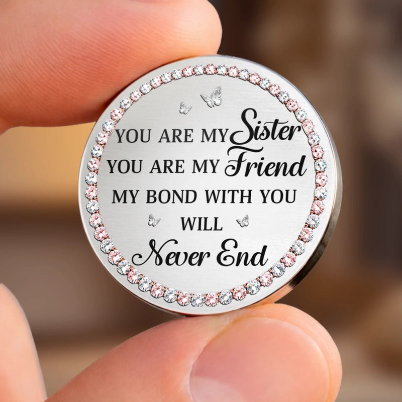 Custom Pocket Hug - Personalized Best Friend Birthday Gifts For Women, Besties, Sisters, BFF - Besties Through Everything