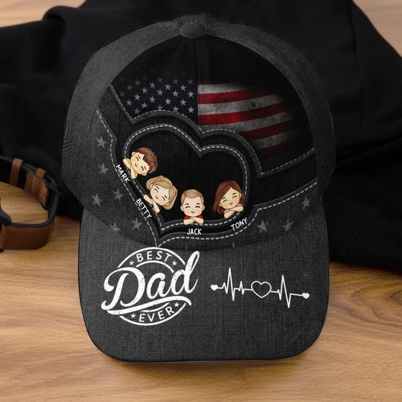 Custom Hat, All Over Print Classic Cap - Personalized 4th Of July Gifts For Dad, Grandpa - Strong And Free
