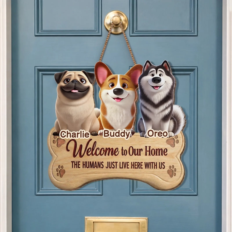 Custom Wood Sign - Personalized Birthday Gifts For Dog Lovers, Dog Dad And Mom - Home Of Happy Tails