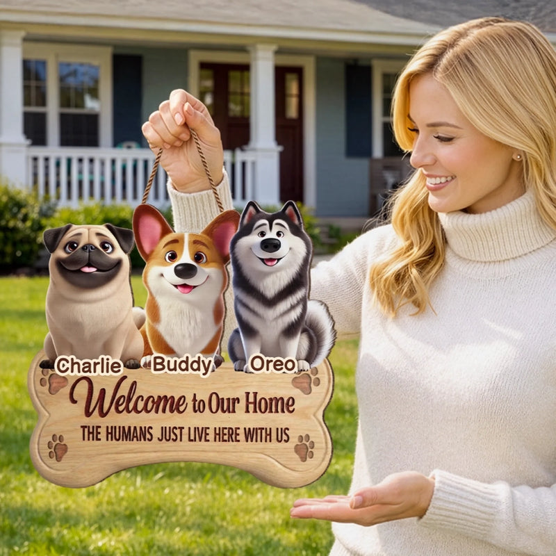 Custom Wood Sign - Personalized Birthday Gifts For Dog Lovers, Dog Dad And Mom - Home Of Happy Tails