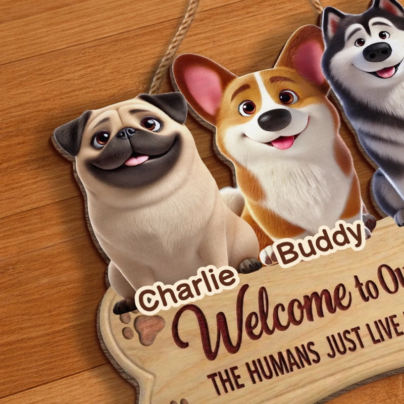 Custom Wood Sign - Personalized Birthday Gifts For Dog Lovers, Dog Dad And Mom - Home Of Happy Tails