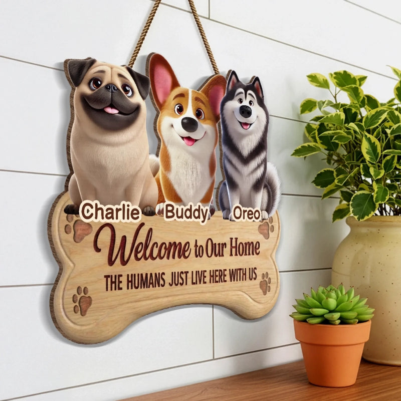 Custom Wood Sign - Personalized Birthday Gifts For Dog Lovers, Dog Dad And Mom - Home Of Happy Tails