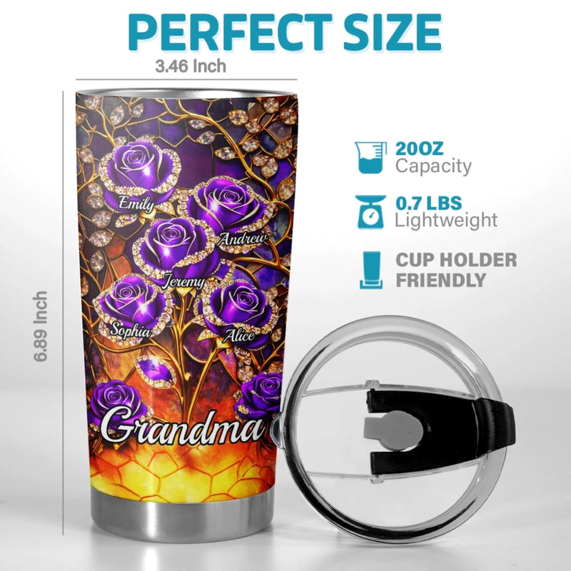 Custom Tumbler - Personalized Mother's Day Gifts For Mom, Grandma - Heart Full Of Love