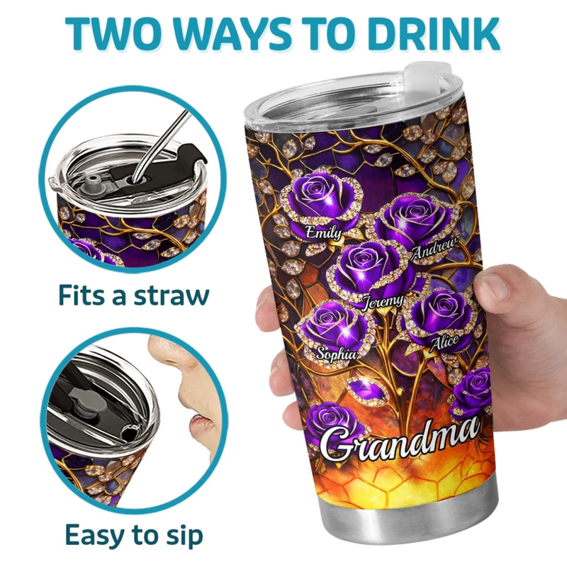 Custom Tumbler - Personalized Mother's Day Gifts For Mom, Grandma - Heart Full Of Love