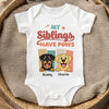 Custom First Mother's Day Baby Onesie - Personalized Baby Shower, Gender Reveal Gifts For New Moms, New Dads, New Parents, Dog Cat Lovers - My Siblings Have Paws