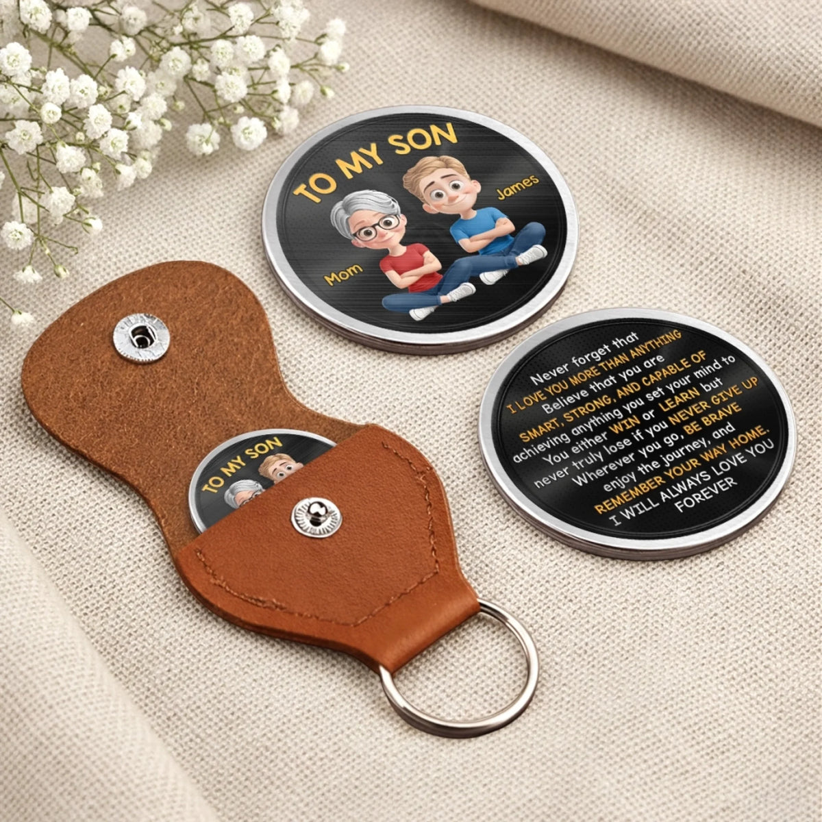 Custom Pocket Hug - Personalized Birthday Gifts For Mom, Son - Forever Your Little Boy