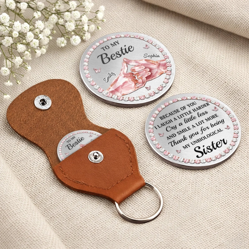 Custom Pocket Hug - Personalized Best Friend Birthday Gifts For Women, Besties, Sisters, BFF - Real Friendship Never Fades