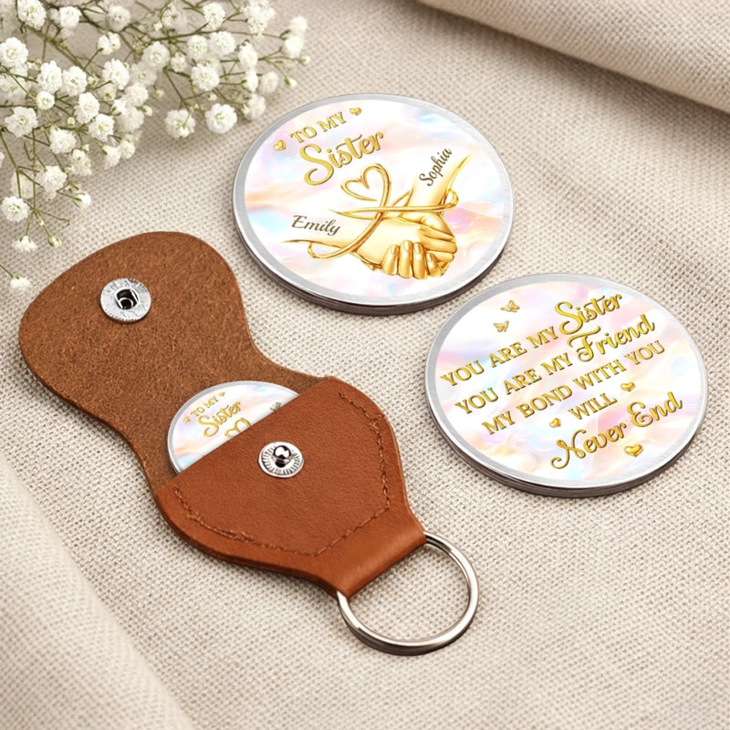 Custom Pocket Hug - Personalized Best Friend Birthday Gifts For Women, Besties, Sisters, BFF - Lucky To Have You