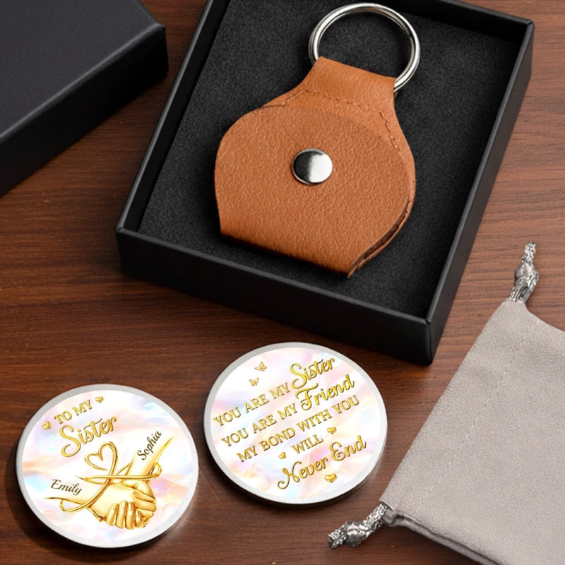 Custom Pocket Hug - Personalized Best Friend Birthday Gifts For Women, Besties, Sisters, BFF - Lucky To Have You