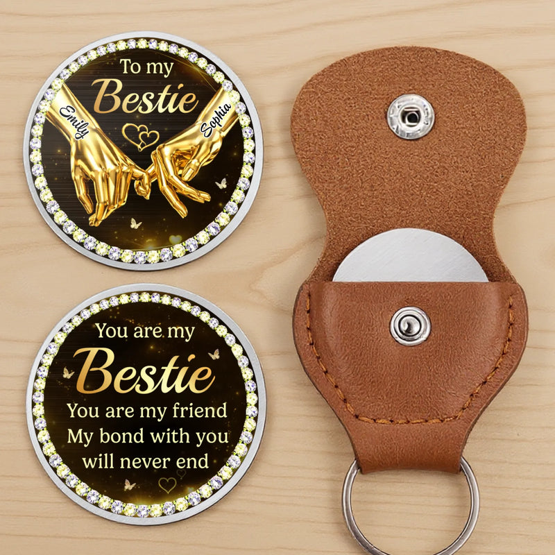 Custom Pocket Hug - Personalized Best Friend Birthday Gifts For Women, Besties, Sisters, BFF - Forever Connected Souls
