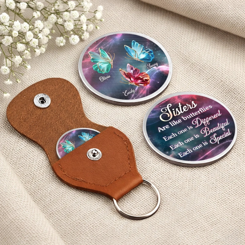 Custom Pocket Hug - Personalized Best Friend Birthday Gifts For Women, Besties, Sisters, BFF - Sisters Grow Differently, Love The Same