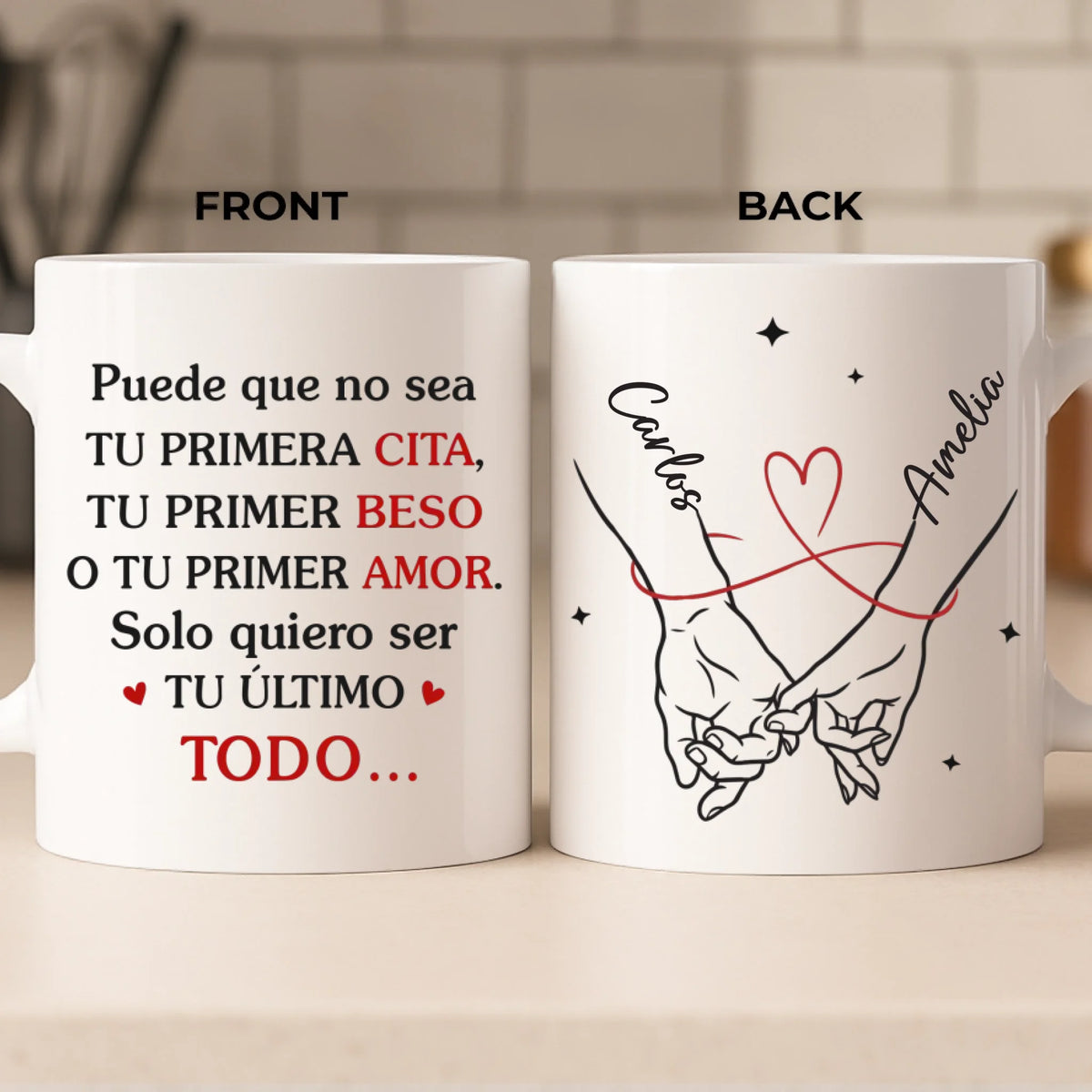 Taza Personalizada – Regalo Personalizado De Aniversario De Bodas Para Esposo Y Esposa, Para Él Y Para Ella – Bebe Amor Y Repite