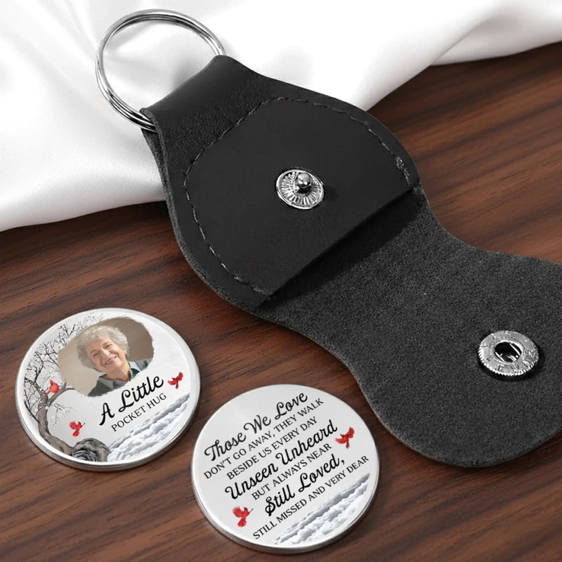 Custom Photo Cardinal Pocket Hug - Personalized Memorial Sympathy Gifts For Loss Of Mom, Dad - Made Just For You