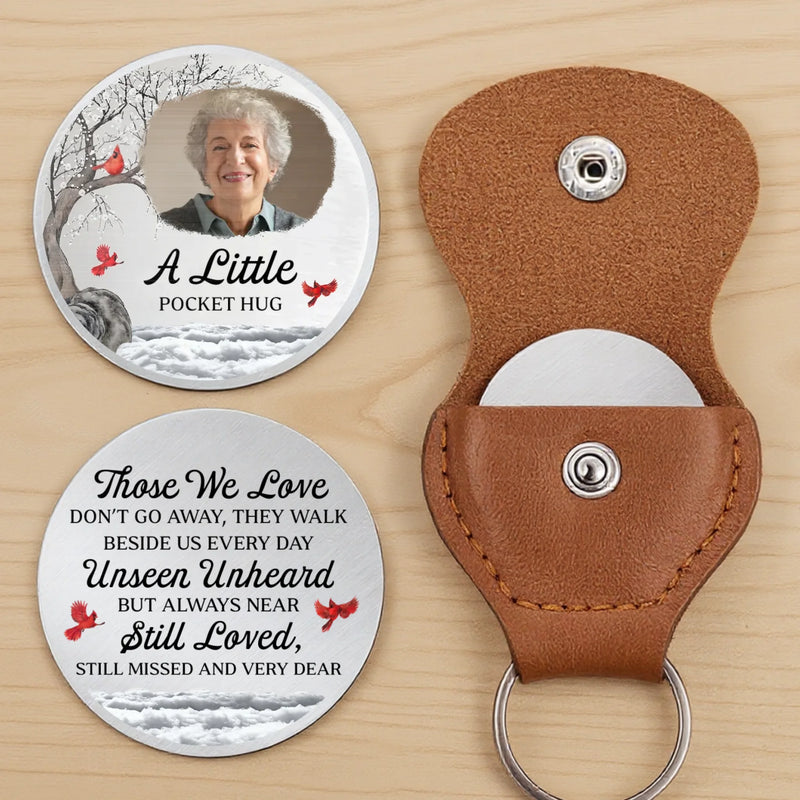 Custom Photo Cardinal Pocket Hug - Personalized Memorial Sympathy Gifts For Loss Of Mom, Dad - Made Just For You