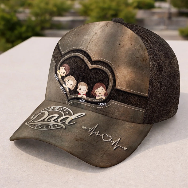 Custom Hat, All Over Print Classic Cap - Personalized 4th Of July Gifts For Dad, Grandpa - Freedom Runs In My Blood