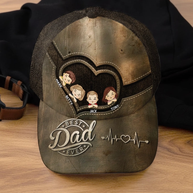 Custom Hat, All Over Print Classic Cap - Personalized 4th Of July Gifts For Dad, Grandpa - Freedom Runs In My Blood