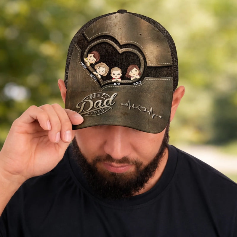 Custom Hat, All Over Print Classic Cap - Personalized 4th Of July Gifts For Dad, Grandpa - Freedom Runs In My Blood