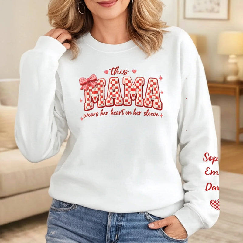 Custom Unisex Sweater, Hoodie - Personalized Mother's Day Birthday Gifts For Mom, Grandma - Mama’s Love, Always Close