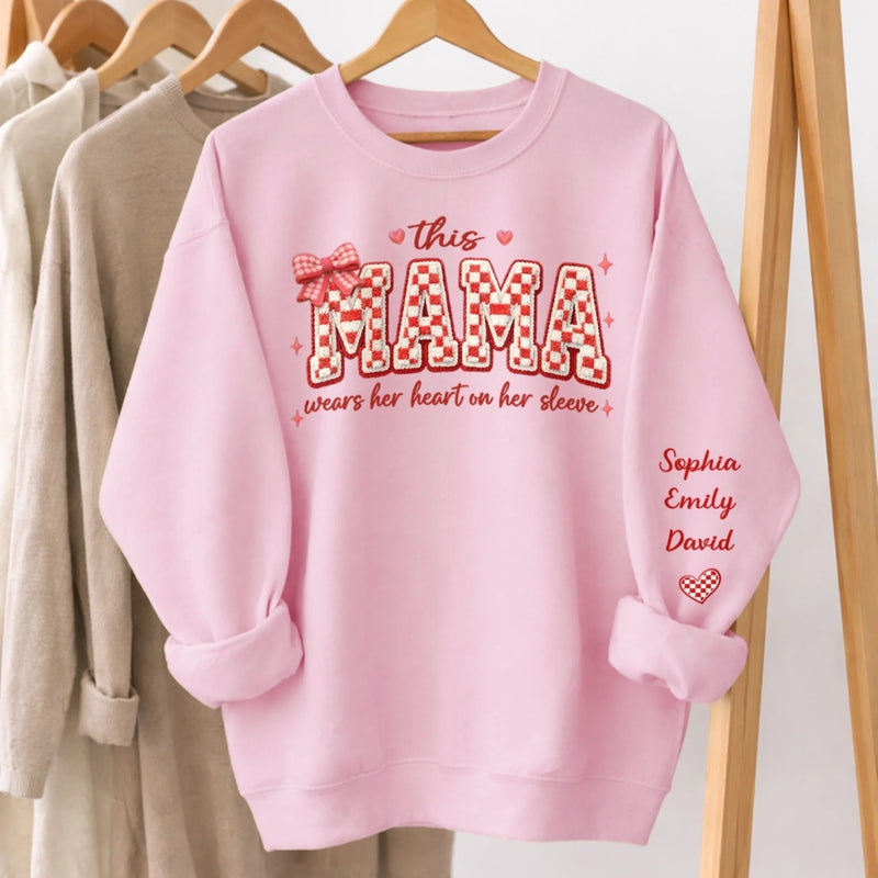 Custom Unisex Sweater, Hoodie - Personalized Mother's Day Birthday Gifts For Mom, Grandma - Mama’s Love, Always Close