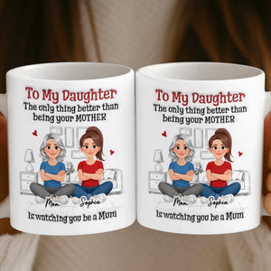 Custom 3D Inflated Effect Printed Mug - Personalized Mother's Day Gifts For Mom, Daughter - Mom And Daughter Bond