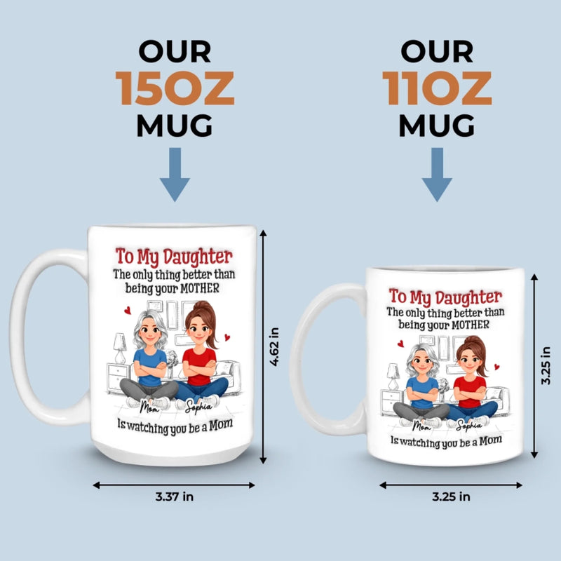Custom 3D Inflated Effect Printed Mug - Personalized Mother's Day Gifts For Mom, Daughter - Mom And Daughter Bond