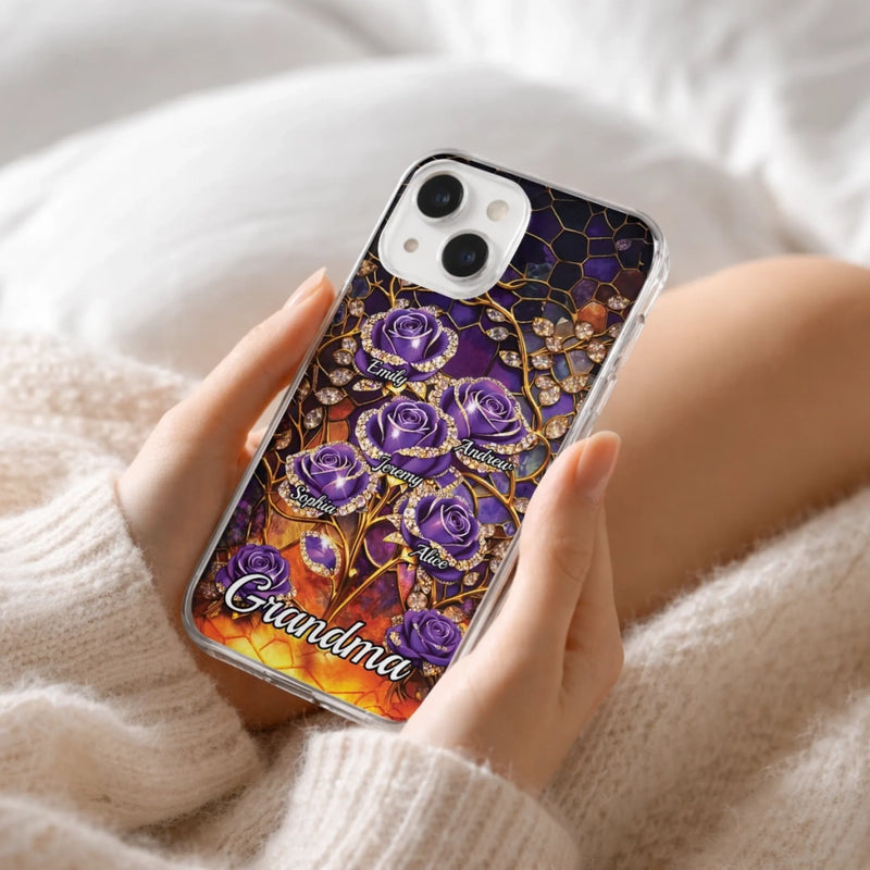 Custom Clear Phone Case - Personalized Mother's Day Birthday Gifts For Mom, Grandma - Happiness Is  Being With You
