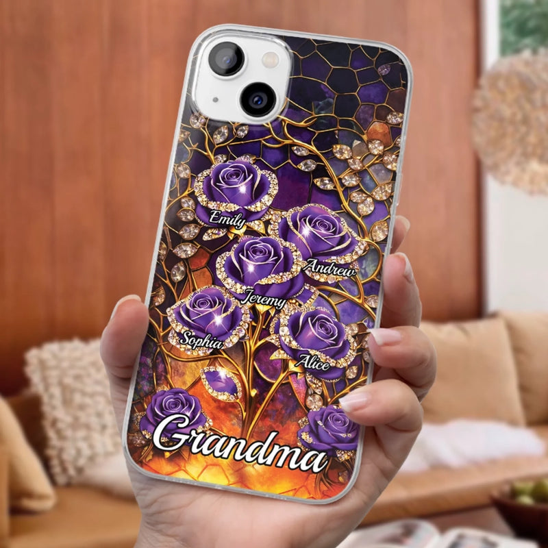 Custom Clear Phone Case - Personalized Mother's Day Birthday Gifts For Mom, Grandma - Happiness Is  Being With You