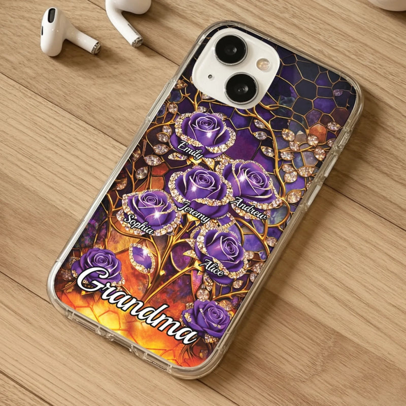 Custom Clear Phone Case - Personalized Mother's Day Birthday Gifts For Mom, Grandma - Happiness Is  Being With You