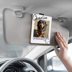 Custom Photo Car Visor Clip - Personalized Pet Memorial Sympathy Gifts For Dogs, Cats - My Little Guardian Angel
