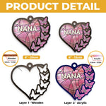 Custom Window Hanging Suncatcher Ornament - Personalized Mother's Day Birthday Gifts For Mom, Grandma - Nana’s Heart Belongs Here