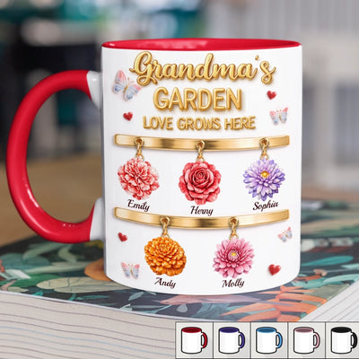 Custom 3D Inflated Effect Printed Accent Mug - Personalized Mother's Day Gifts For Mom, Grandma - Grandma Love Never Fails