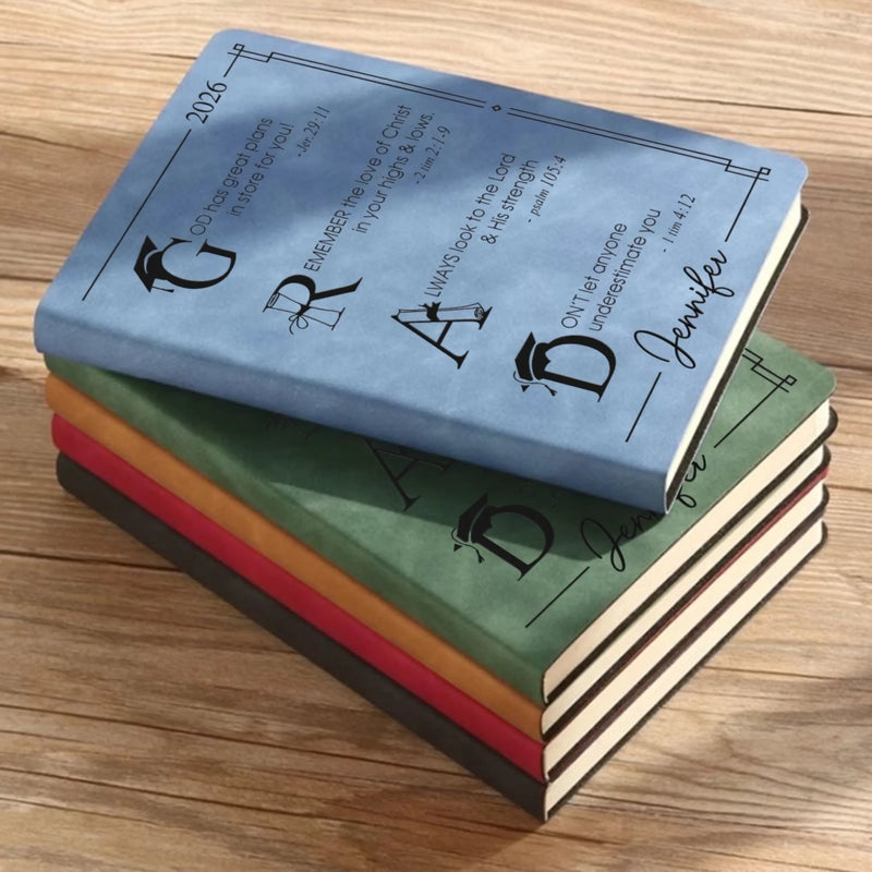 Custom Leather Writing Journal - Personalized Graduation Gifts For Him, Her - Your Next Chapter Begins