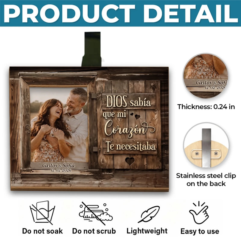 Clip Personalizado Para Visera De Coche Con Foto – Regalo De Aniversario De Boda Personalizado Para Esposo Y Esposa, Para Él Y Para Ella - Amor Que Nunca Termina