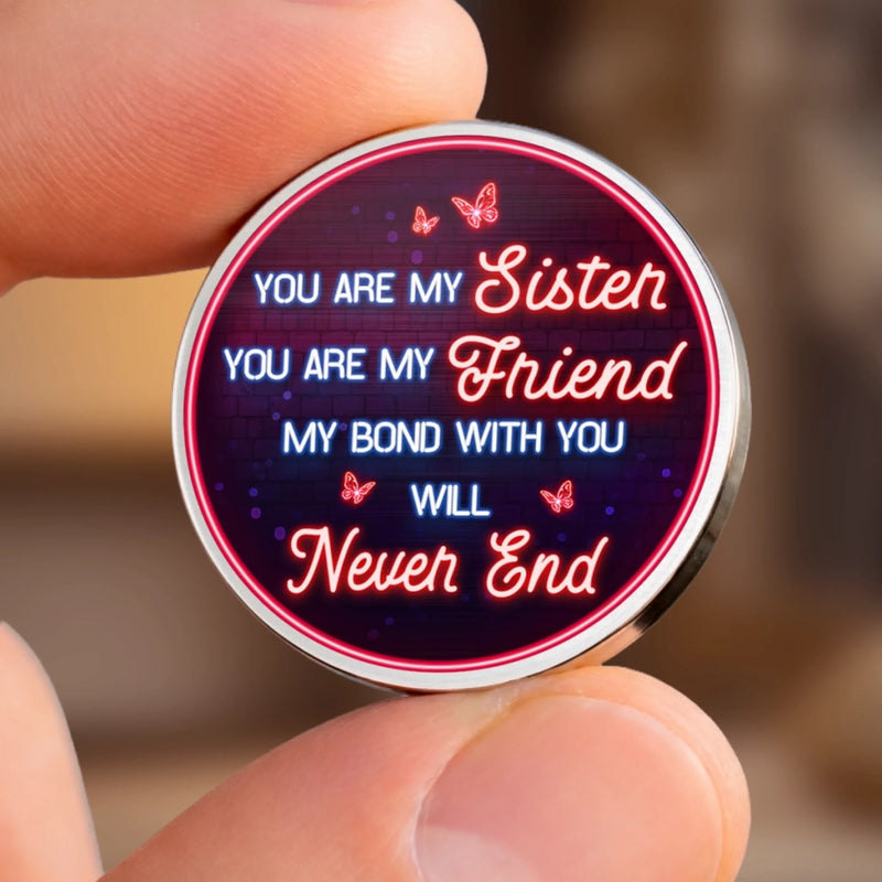 Custom Pocket Hug - Personalized Best Friend Birthday Gifts For Women, Besties, Sisters, BFF - Sisterhood Never Fades