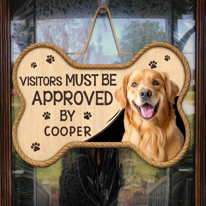 Custom Photo Wood Sign - Personalized Birthday Gifts For Dog Cat Lovers, Dog Dad And Mom, Cat Owners - Living Under Paw Rules