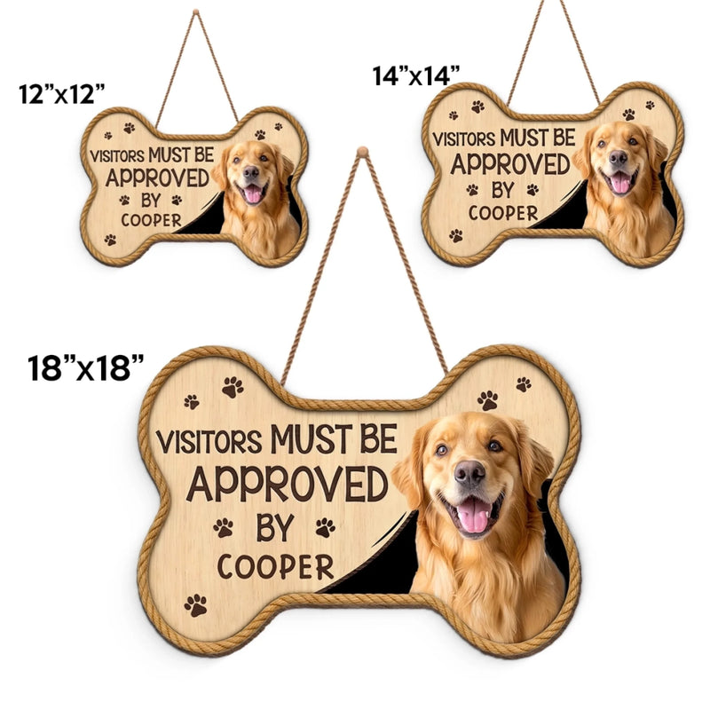 Custom Photo Wood Sign - Personalized Birthday Gifts For Dog Cat Lovers, Dog Dad And Mom, Cat Owners - Living Under Paw Rules