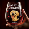 Custom Wine Glass - Personalized Christmas Birthday Gifts For Dog Cat Lovers, Dog Dad And Mom, Cat Owners - Paws Off My Mom's Wine