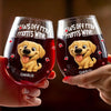 Custom Wine Glass - Personalized Christmas Birthday Gifts For Dog Cat Lovers, Dog Dad And Mom, Cat Owners - Paws Off My Mom's Wine