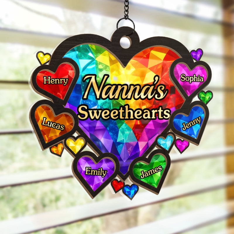 Custom Window Hanging Suncatcher Ornament - Personalized Mother's Day Birthday Gifts For Mom, Grandma - My Forever Sweethearts
