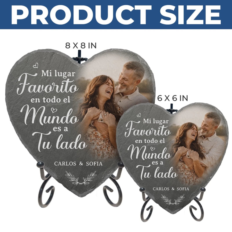 Piedra Decorativa En Forma De Corazón Con Foto Y Base – Regalo De Aniversario De Boda Personalizado Para Esposo Y Esposa – Mi Gran Amor