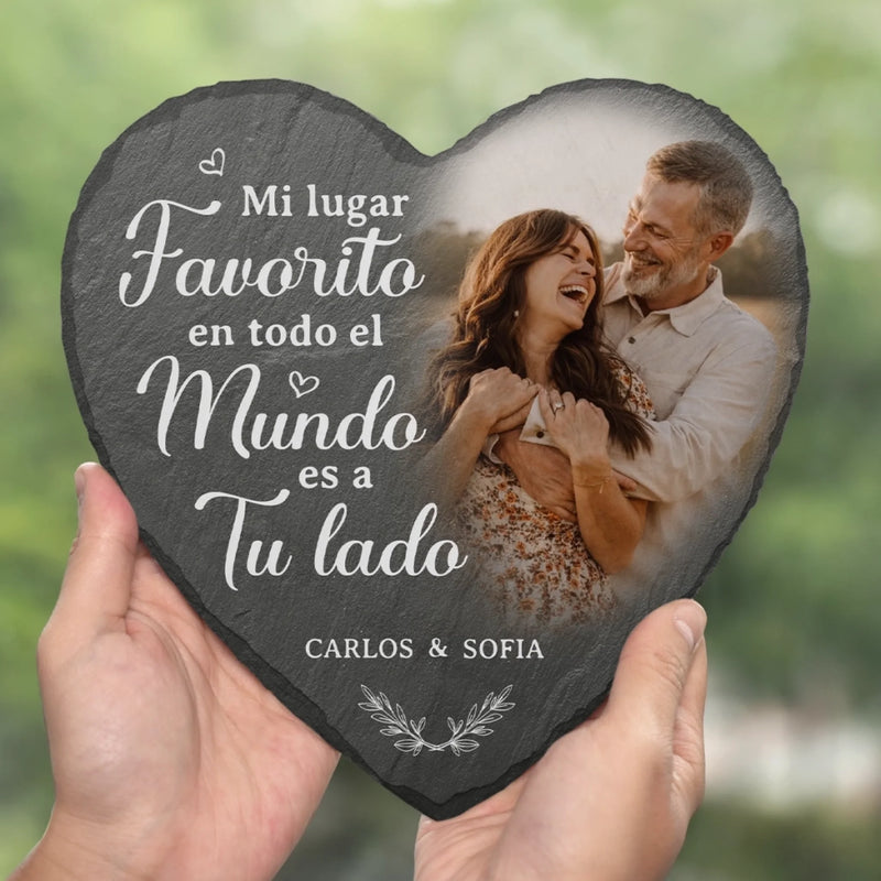 Piedra Decorativa En Forma De Corazón Con Foto Y Base – Regalo De Aniversario De Boda Personalizado Para Esposo Y Esposa – Mi Gran Amor