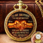 Custom Pocket Watch - Personalized Birthday Gifts For Brother - Timeless Brotherhood