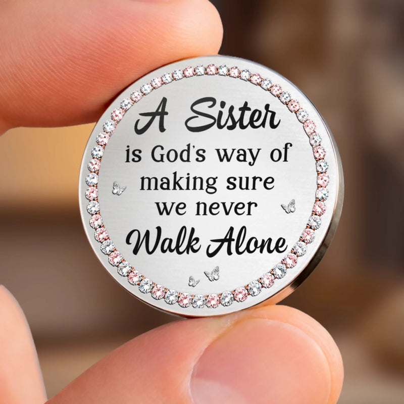Custom Pocket Hug - Personalized Best Friend Birthday Gifts For Women, Besties, Sisters, BFF - You’ll Never Walk Alone