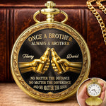 Custom Pocket Watch - Personalized Birthday Gifts For Brother - Moments Pass Bond Lasts