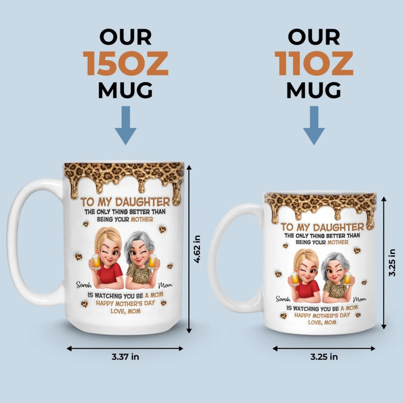 Custom 3D Inflated Effect Printed Mug - Personalized Mother's Day Gifts For Mom, Daughter - Like Mother Like Daughter