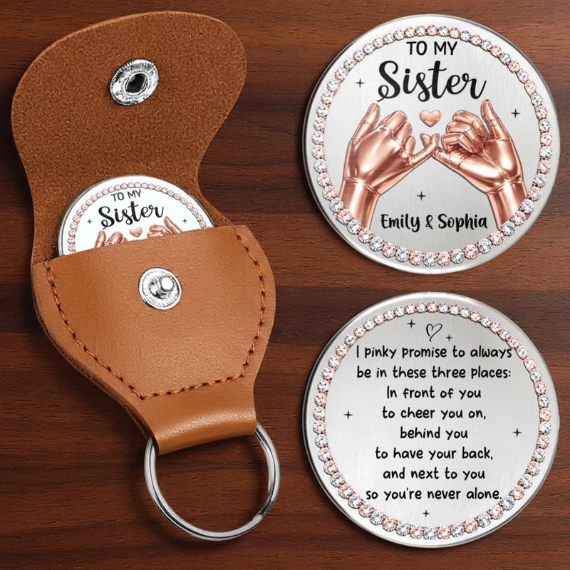 Custom Pocket Hug - Personalized Best Friend Birthday Gifts For Women, Besties, Sisters, BFF - Forever Sisters, Always In Heart